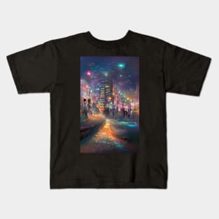 Tokyo Aesthetic: AI Generated Art Prints Kids T-Shirt